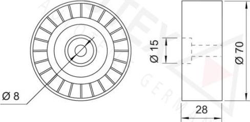Autex 654094 - Паразитний / провідний ролик, поліклиновий ремінь autocars.com.ua