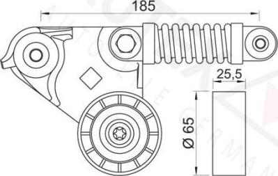 Autex 654095 - Натягувач ременя, клинові зуб. autocars.com.ua