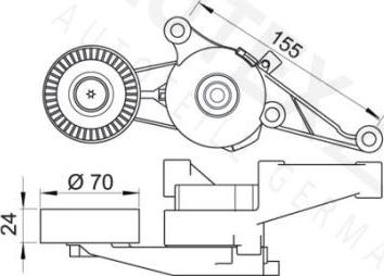 Autex 654160 - Натягувач ременя, клинові зуб. autocars.com.ua