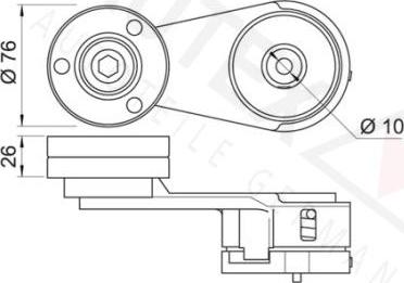 Autex 654161 - Натягувач ременя, клинові зуб. autocars.com.ua