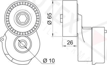 Autex 654164 - Натягувач ременя, клинові зуб. autocars.com.ua