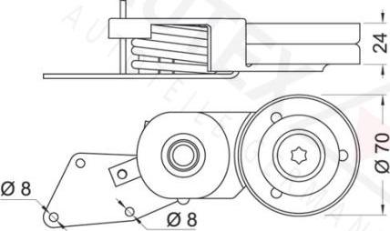 Autex 654171 - Натягувач ременя, клинові зуб. autocars.com.ua