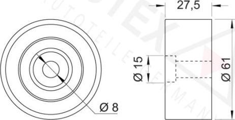 Autex 654212 - Паразитний / Провідний ролик, зубчастий ремінь autocars.com.ua
