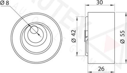 Autex 654236 - Натяжна ролик, ремінь ГРМ autocars.com.ua