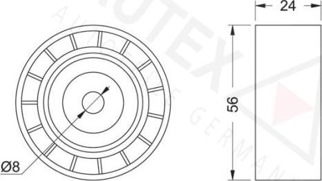 Autex 654251 - Паразитний / провідний ролик, поліклиновий ремінь autocars.com.ua