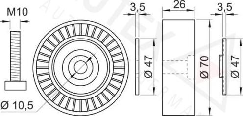 Autex 654257 - Направляющий ролик, поликлиновый ремень autodnr.net