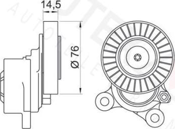 Autex 654279 - Натягувач ременя, клинові зуб. autocars.com.ua