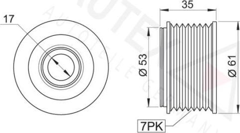 Autex 654304 - Шкив генератора, муфта autodnr.net