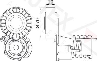 Autex 654407 - Натягувач ременя, клинові зуб. autocars.com.ua