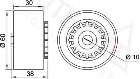 Autex 654465 - Паразитний / провідний ролик, поліклиновий ремінь autocars.com.ua