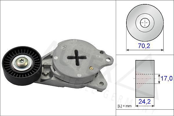 Autex 654808 - Натягувач ременя, клинові зуб. autocars.com.ua