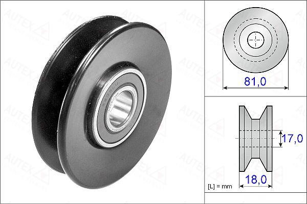 Autex 654927 - Паразитний / провідний ролик, поліклиновий ремінь autocars.com.ua