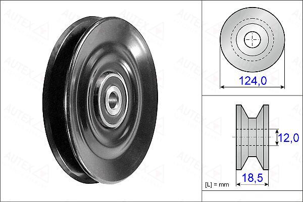 Autex 654928 - Паразитний / провідний ролик, поліклиновий ремінь autocars.com.ua