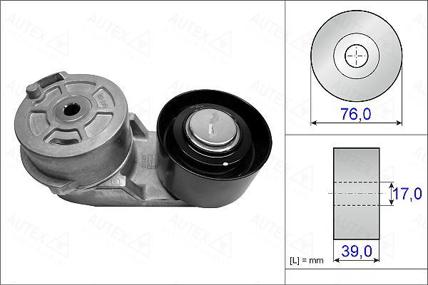 Autex 654957 - Натягувач ременя, клинові зуб. autocars.com.ua