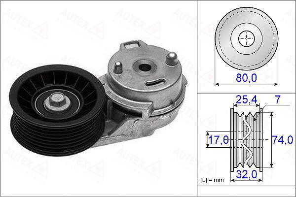 Autex 654960 - Натягувач ременя, клинові зуб. autocars.com.ua