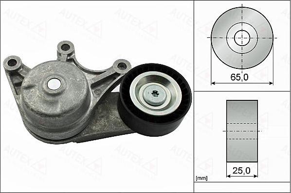 Autex 654971 - Натягувач ременя, клинові зуб. autocars.com.ua