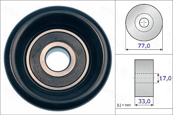 Autex 654983 - Паразитний / провідний ролик, поліклиновий ремінь autocars.com.ua