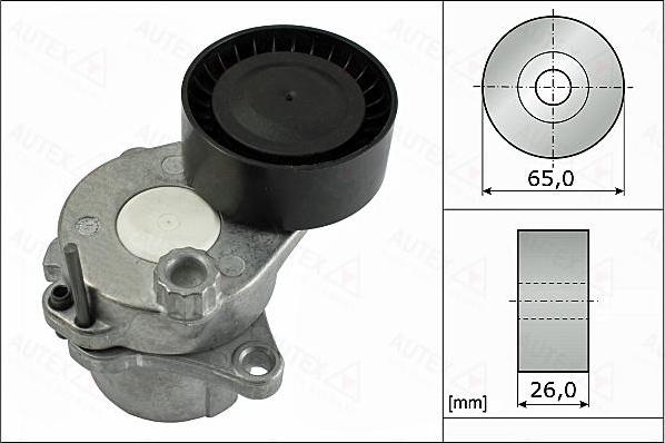 Autex 654987 - Натягувач ременя, клинові зуб. autocars.com.ua