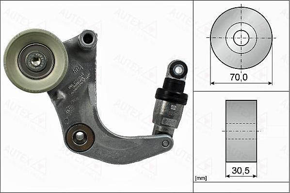 Autex 655017 - Натягувач ременя, клинові зуб. autocars.com.ua