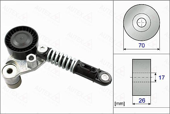 Autex 655096 - Натягувач ременя, клинові зуб. autocars.com.ua