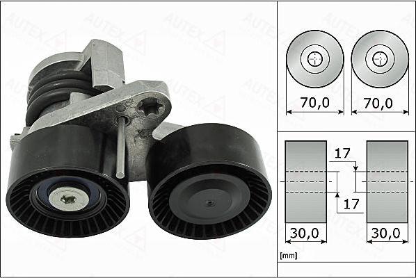 Autex 655134 - Натягувач ременя, клинові зуб. autocars.com.ua