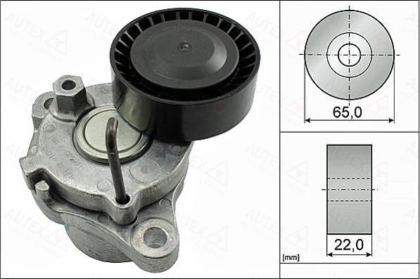 Autex 655147 - Натягувач ременя, клинові зуб. autocars.com.ua