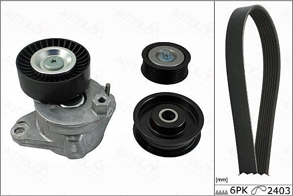 Autex 702844 - Поликлиновый ременный комплект autodnr.net