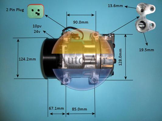 Auto Air Gloucester 14-0058p - Компресор, кондиціонер autocars.com.ua