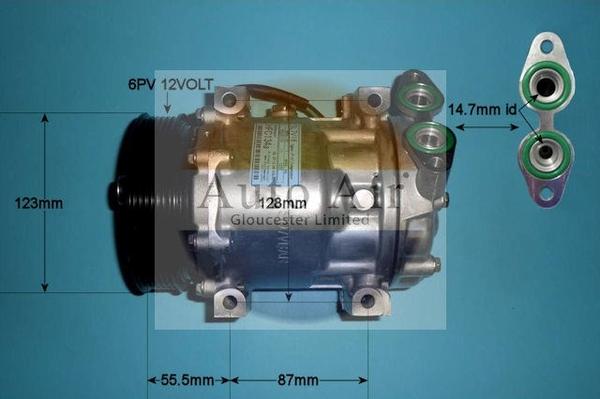 Auto Air Gloucester 14-0098P - Компресор, кондиціонер autocars.com.ua