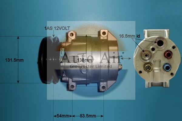Auto Air Gloucester 14-0181 - Компресор, кондиціонер autocars.com.ua