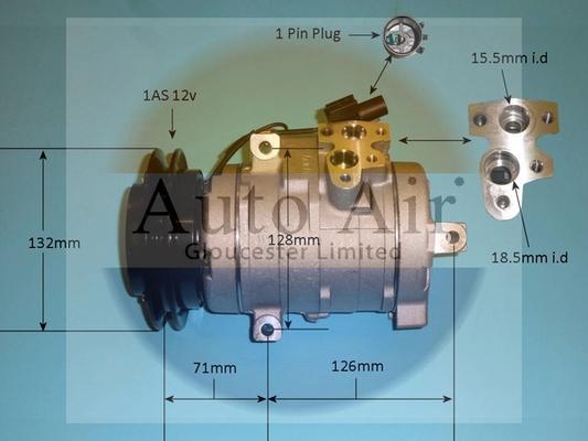 Auto Air Gloucester 14-0185P - Компресор, кондиціонер autocars.com.ua