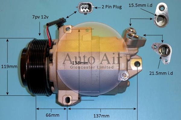 Auto Air Gloucester 14-0250P - Компресор, кондиціонер autocars.com.ua