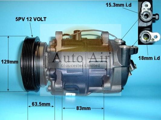 Auto Air Gloucester 14-0262R - Компресор, кондиціонер autocars.com.ua