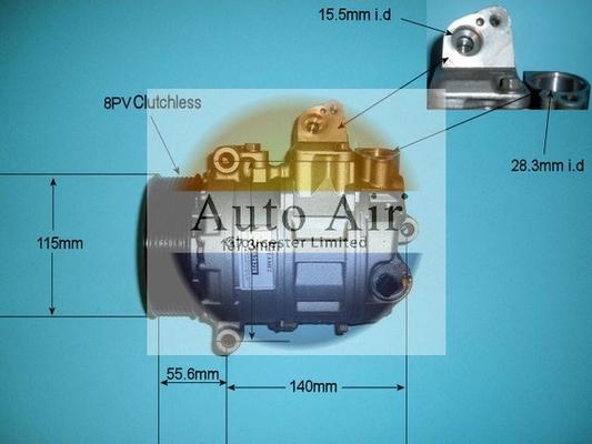 Auto Air Gloucester 14-0267R - Компресор, кондиціонер autocars.com.ua