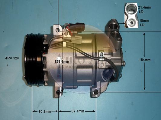 Auto Air Gloucester 14-0298P - Компресор, кондиціонер autocars.com.ua