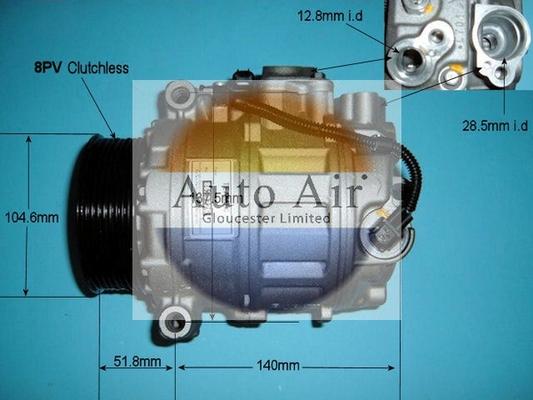 Auto Air Gloucester 14-0306R - Компресор, кондиціонер autocars.com.ua