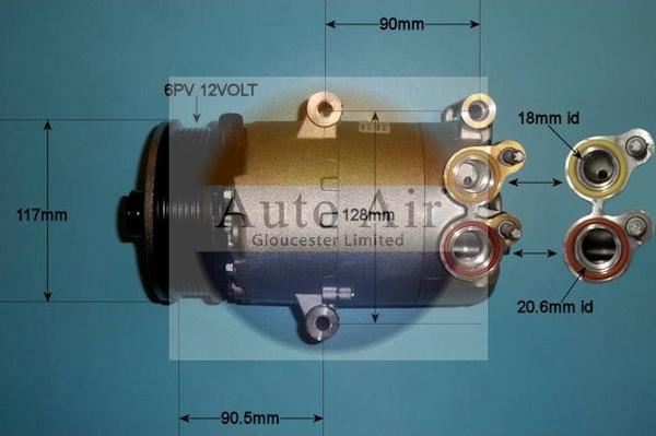 Auto Air Gloucester 14-0326 - Компресор, кондиціонер autocars.com.ua