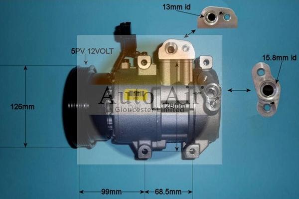 Auto Air Gloucester 14-0412 - Компресор, кондиціонер autocars.com.ua