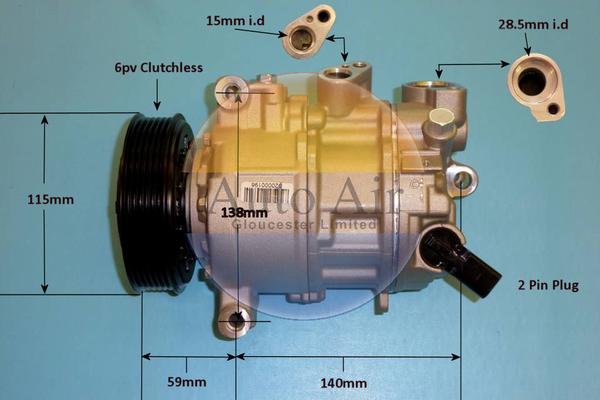 Auto Air Gloucester 14-0762P - Компресор, кондиціонер autocars.com.ua