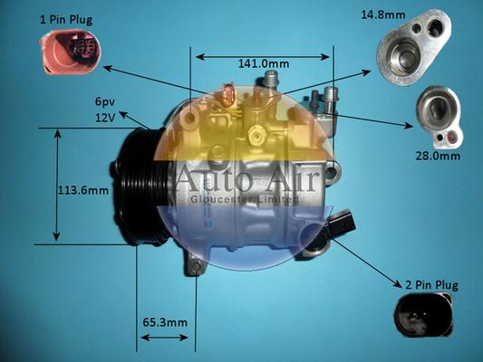 Auto Air Gloucester 14-0813P - Компрессор кондиционера autodnr.net