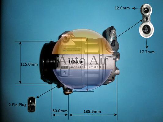 Auto Air Gloucester 14-0830P - Компресор, кондиціонер autocars.com.ua