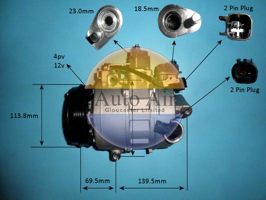 Auto Air Gloucester 14-0834P - Компресор, кондиціонер autocars.com.ua