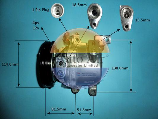 Auto Air Gloucester 14-0842P - Компресор, кондиціонер autocars.com.ua