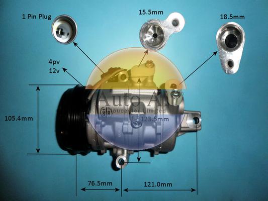 Auto Air Gloucester 14-0844 - Компресор, кондиціонер autocars.com.ua