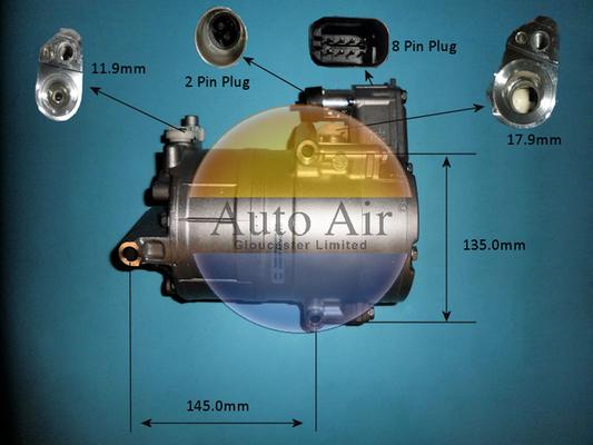 Auto Air Gloucester 14-0854 - Компресор, кондиціонер autocars.com.ua