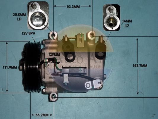 Auto Air Gloucester 14-0855P - Компресор, кондиціонер autocars.com.ua
