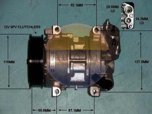 Auto Air Gloucester 14-0856P - Компресор, кондиціонер autocars.com.ua