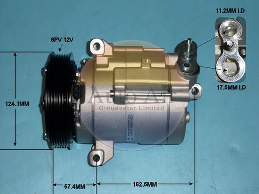 Auto Air Gloucester 14-0863P - Компресор, кондиціонер autocars.com.ua