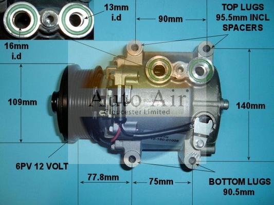 Auto Air Gloucester 14-1006 - Компресор, кондиціонер autocars.com.ua