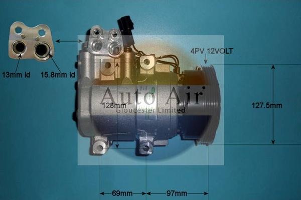 Auto Air Gloucester 14-1014 - Компресор, кондиціонер autocars.com.ua